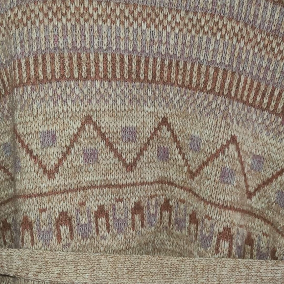 Vintage 70s Sabra Wool Blend Sweater Coat with Belt BOHO - Picture 7 of 9